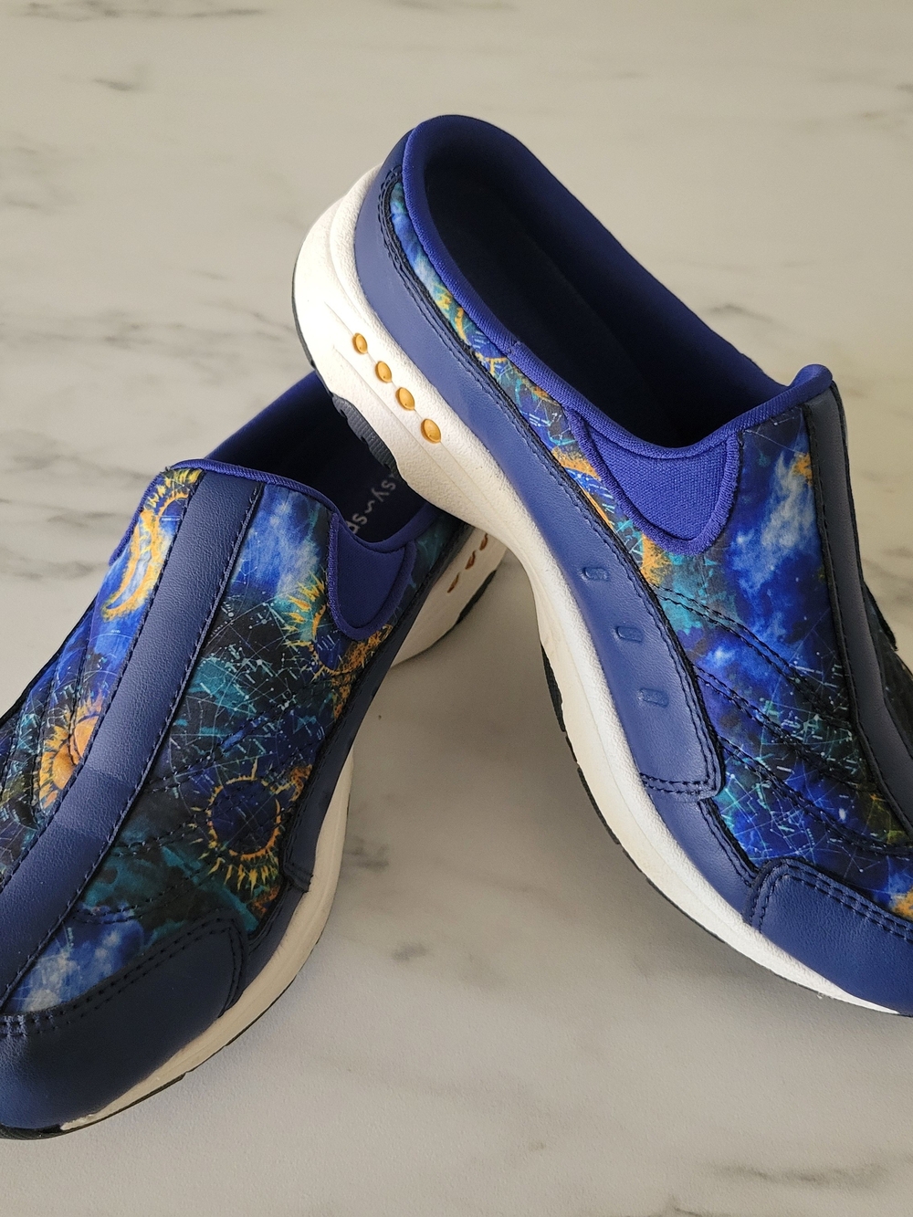 Easy Spirit Traveltime Blue Celestial Cosmic Clog Mule 6M